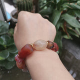 1Pcs Natural Agate Bracelets Weathered Old Rough Shapes for Man Woman Jewelry