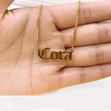 Personalized Name Necklace Alloy Pendant Box Chain Pendant Name Necklace