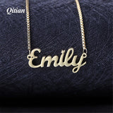 Personalized Name Necklace Alloy Pendant Box Chain Pendant Name Necklace