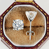 925 Silver Moissanite Stud Earrings 6.5mm D Classic Jewelry