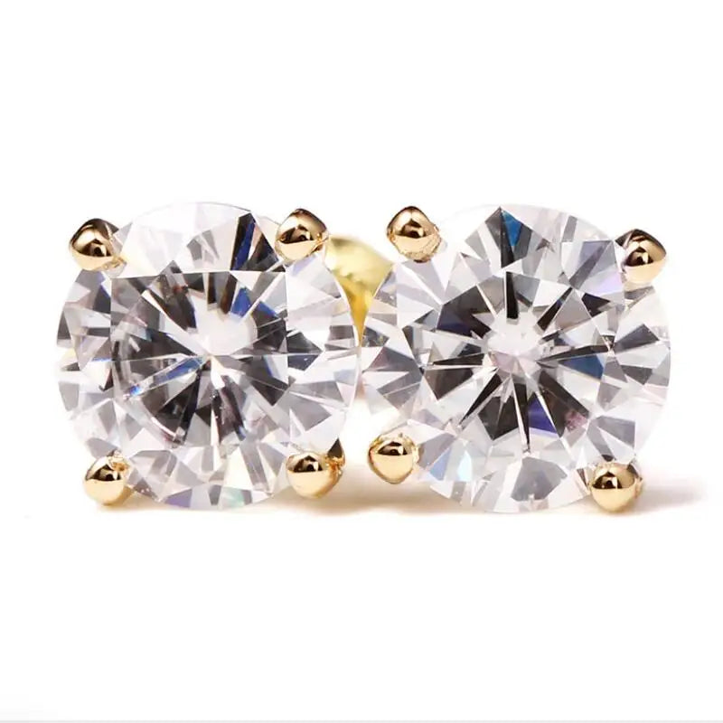 925 Silver Moissanite Stud Earrings 6.5mm D Classic Jewelry