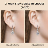2.0ct VVS1 Moissanite Drop Hook Earrings in Sterling Silver