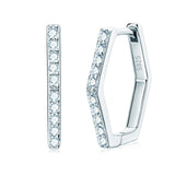 1.3mm Moissanite Hexagonal Huggie Earrings 925 Silver Hoop Jewelry