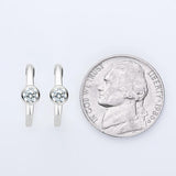 925 Silver CZ Bezel Huggie Hoop Earrings for Women
