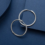30mm Big Round Hoop Earrings 925 Sterling Silver CZ Jewelry