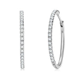 30mm Big Round Hoop Earrings 925 Sterling Silver CZ Jewelry