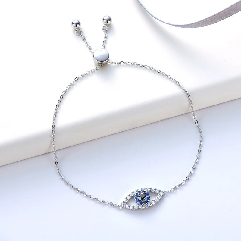 Moissanite Evil Eye Bracelet 925 Silver Original Jewelry Gift