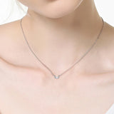 925 Silver Emerald Cut Moissanite Rectangle Pendant Necklace