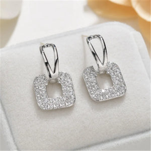 D Moissanite Drop Earrings 925 Stud Earrings for Women Girls