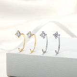 3.5mm Moissanite Half Hoop Earrings