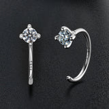 3.5mm Moissanite Half Hoop Earrings