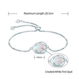 Opal Bracelet 925 Silver Gemstone Chain Jewelry Birthday