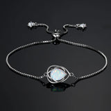 Opal Bracelet 925 Silver Gemstone Chain Jewelry Birthday