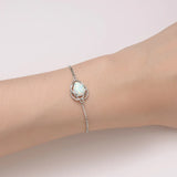 Opal Bracelet 925 Silver Gemstone Chain Jewelry Birthday