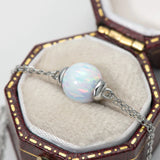 Opal Bracelet 925 Sterling Silver Gemstone Double Chain Jewelry