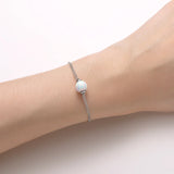 Opal Bracelet 925 Sterling Silver Gemstone Double Chain Jewelry
