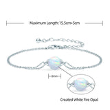 Opal Bracelet 925 Sterling Silver Gemstone Double Chain Jewelry