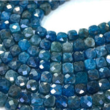 Apatite 4mm Natural Stone Beads Square Faceted Cube for DIY Jewelry Making