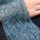 Apatite Square Faceted 3mm Beads for DIY Jewelry Making - Light Blue