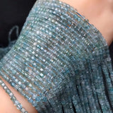 Apatite Square Faceted 3mm Beads for DIY Jewelry Making - Light Blue