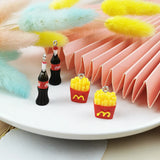 10Pcs Smiley French Fries Bottle Charms Diy Mobile Phone Case Food Pendant