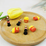 10Pcs Smiley French Fries Bottle Charms Diy Mobile Phone Case Food Pendant
