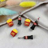 10Pcs Smiley French Fries Bottle Charms Diy Mobile Phone Case Food Pendant