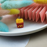 10Pcs Smiley French Fries Bottle Charms Diy Mobile Phone Case Food Pendant