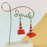10pcs 3D Red Road Cone Resin Charms Jewelry Making Reflective Cone Pendant DIY