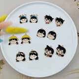 10pcs Boy & Girls Enamel Charms Dangle Pendants DIY Jewelry Earring Accessories
