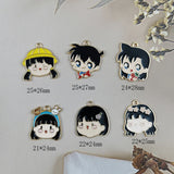 10pcs Boy & Girls Enamel Charms Dangle Pendants DIY Jewelry Earring Accessories