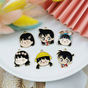 10pcs Boy & Girls Enamel Charms Dangle Pendants DIY Jewelry Earring Accessories
