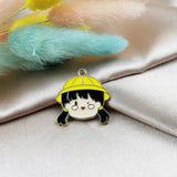 10pcs Boy & Girls Enamel Charms Dangle Pendants DIY Jewelry Earring Accessories