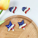 10pcs Pentagram Heart America Flag Metal Charms for Jewelry Making