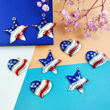 10pcs Pentagram Heart America Flag Metal Charms for Jewelry Making