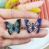 10pcs Butterfly Enamel Charms Rhinestone Jewelry DIY Accessories Pendants