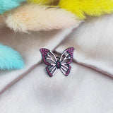 10pcs Butterfly Enamel Charms Rhinestone Jewelry DIY Accessories Pendants