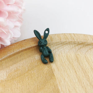 10pcs Spray Paint Bear Doll Bunny Alloy Charms Mini Animals Enamel Bracelet
