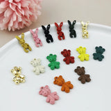 10pcs Spray Paint Bear Doll Bunny Alloy Charms Mini Animals Enamel Bracelet