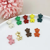 10pcs Spray Paint Bear Doll Bunny Alloy Charms Mini Animals Enamel Bracelet