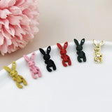 10pcs Spray Paint Bear Doll Bunny Alloy Charms Mini Animals Enamel Bracelet