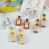 10pcs 3D Alcohol Bottle Charms Earring Keychain DIY