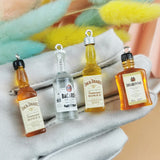 10pcs 3D Alcohol Bottle Charms Earring Keychain DIY