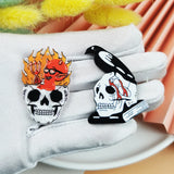10pcs Fire Skull Head Acrylic Charms for Earring Making