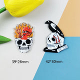 10pcs Fire Skull Head Acrylic Charms for Earring Making