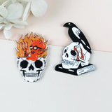 10pcs Fire Skull Head Acrylic Charms for Earring Making