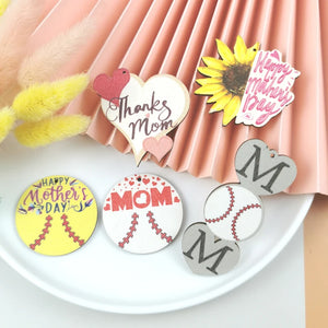10pcs Mom Wooden Charms Love Mother Earring Pendant DIY Jewelry Making