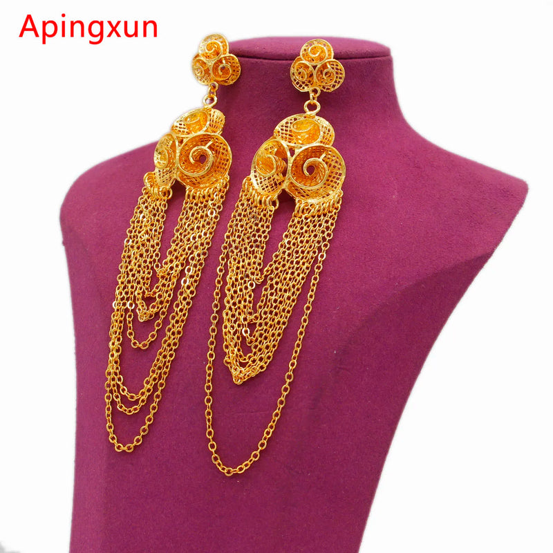 Dubai Earrings African Ethiopian Women Girls Party Earrings Wedding Jewelry