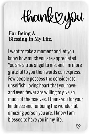 Engraved Wallet Card Inserts Thank You Gift