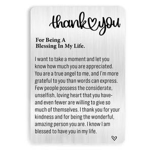 Engraved Wallet Card Inserts Thank You Gift